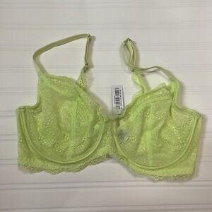 Adore Me Light Green Sheer Lace Underwired Bra Size  34DD Full Coverage